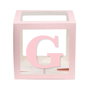 Baby Pink Balloon Cube Box with Letter g