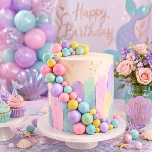 Pack of 32 Pastel Rainbow Deco Foam Ball Toppers