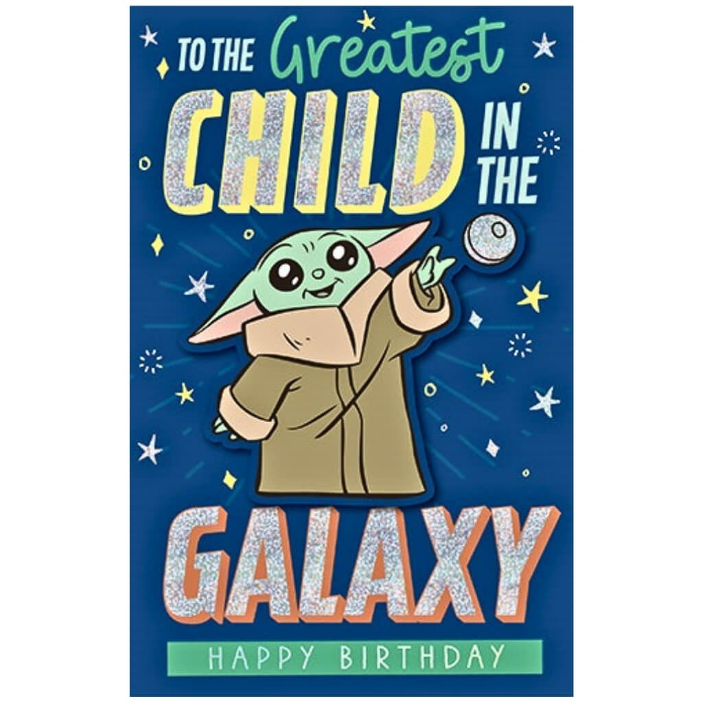 Baby Yoda birthday greeting card from The Mandalorian
