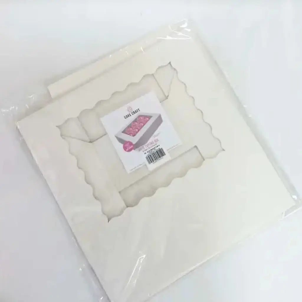 Premium white bakery cupcake box with viewing window.