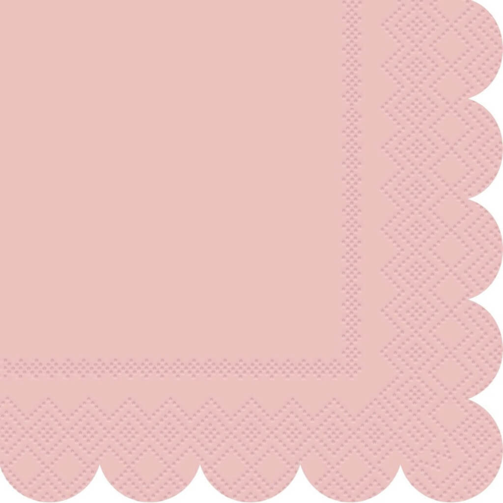 Ballet Pink Scalloped Edge Luncheon Napkins 16pk