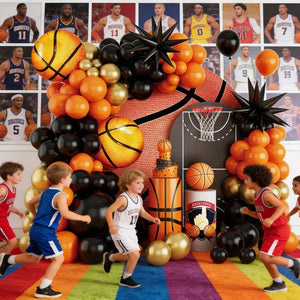 Basketball party balloon garland kit