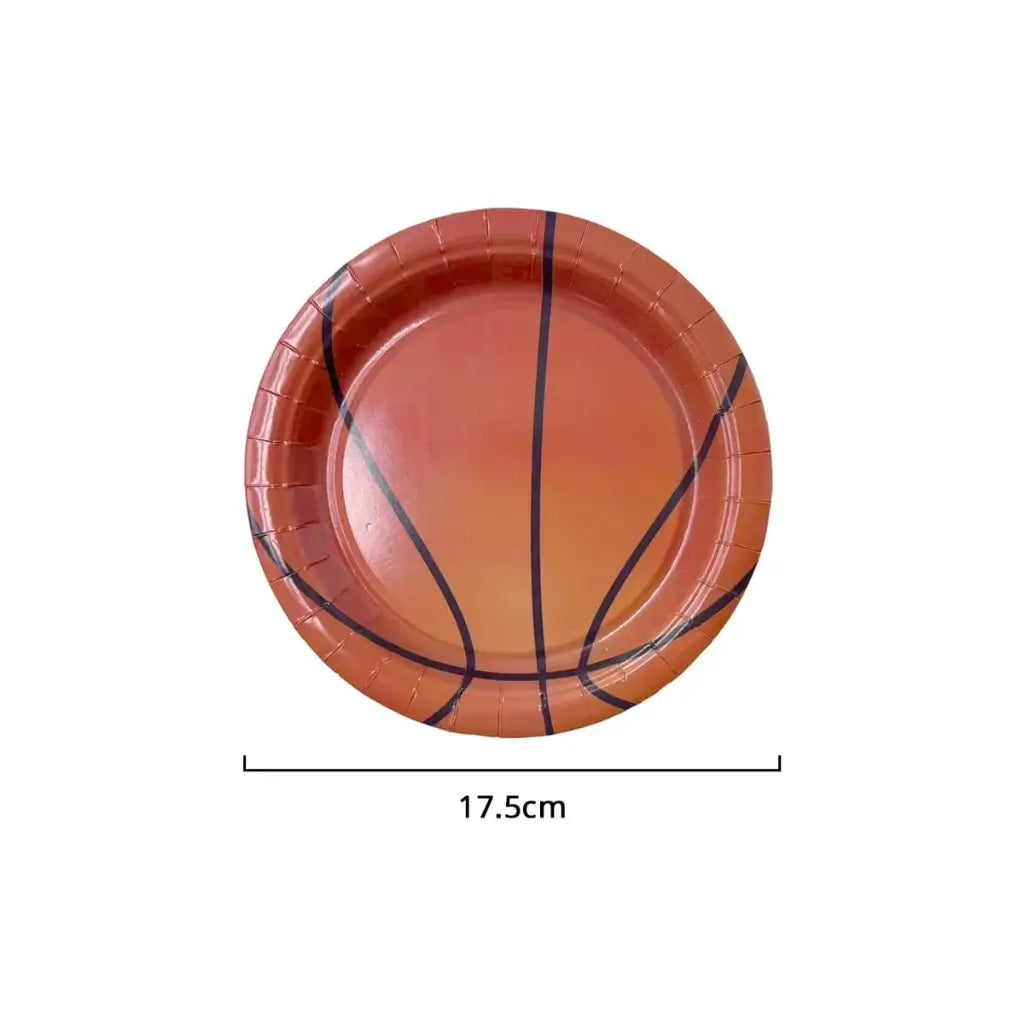 Basketball paper plates suitable for birthday cake and party snacks