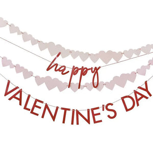 Be Mine Red & Pink Happy Valentines Day Bunting