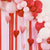 Pink & Red Balloon Arch Backdrop with Streamers & Paper Heart