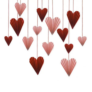 Be Mine Red & Pink Paper Heart Decorations 16pk