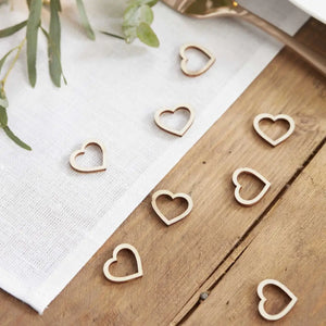 beautiful botanics Wooden Heart Table Confetti 25pk