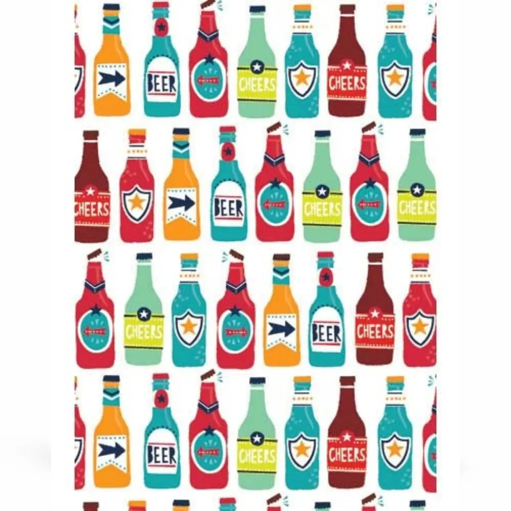 Beer cheers gift wrap colourful bottle design