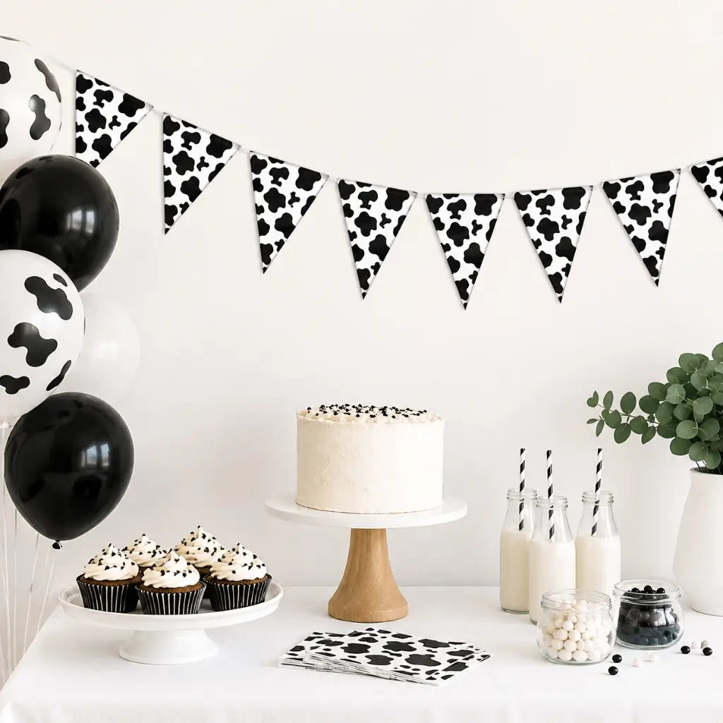 Beistle cow print pennant flag banner