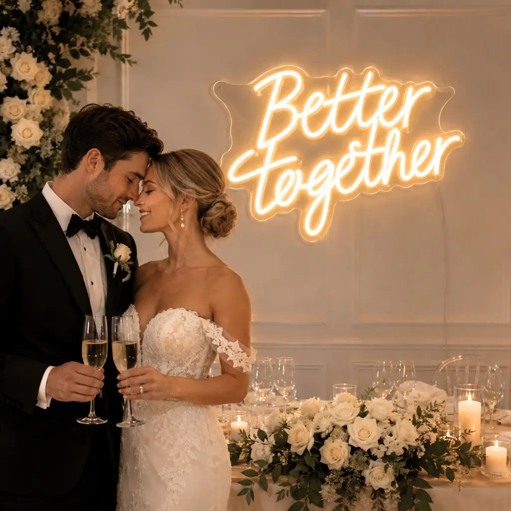 Better Together warm white LED neon light sign wedding decor