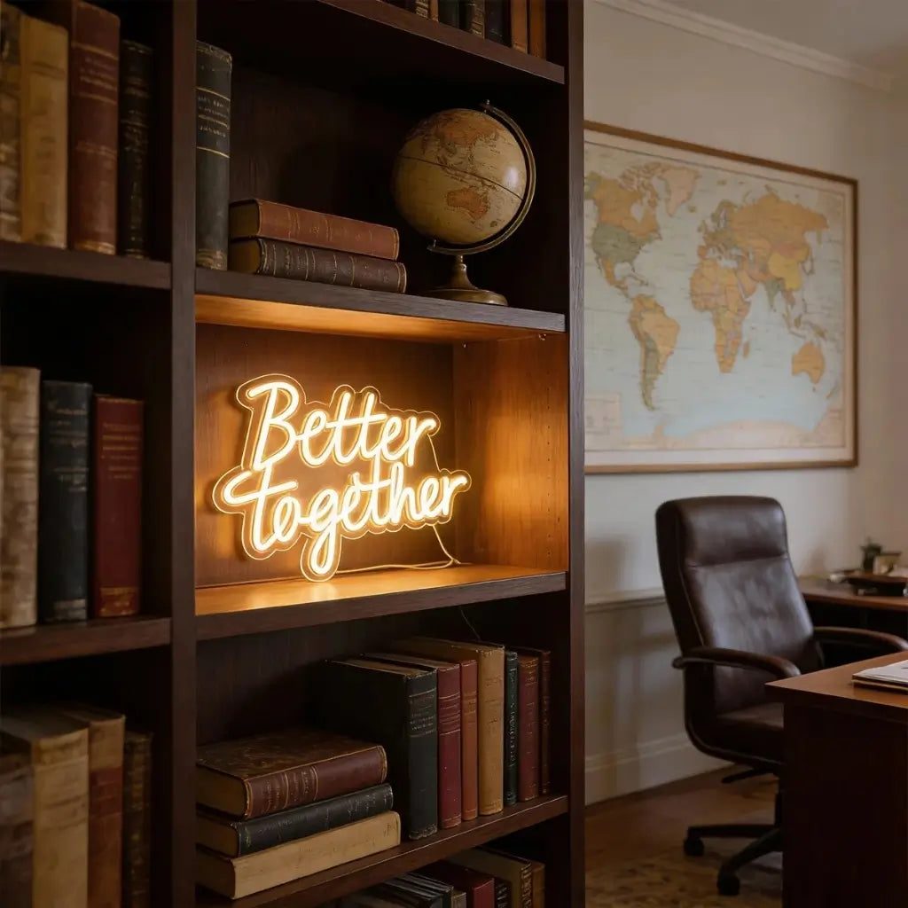 Better Together USB powered LED neon sign for wedding backdrop decoration.