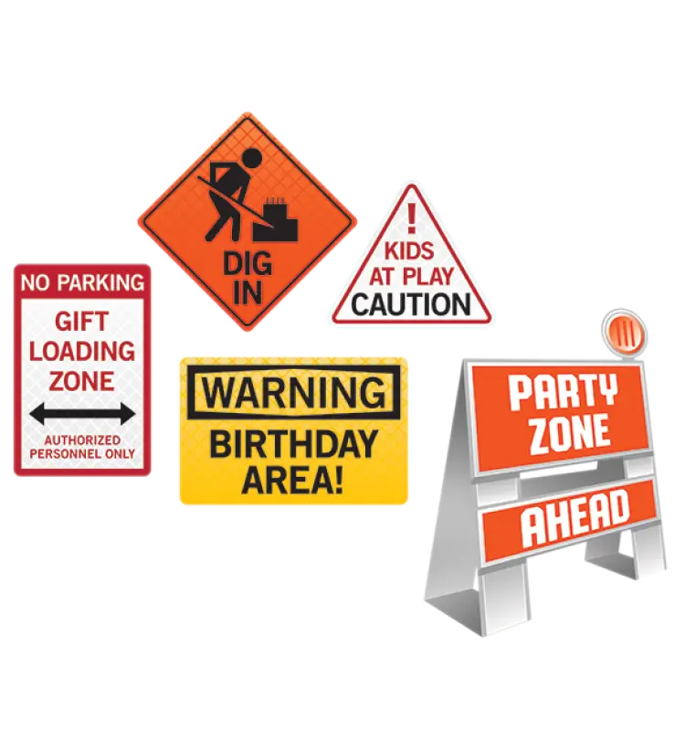 Big Dig Construction Decorating Kit 5pk - Easel & Wall Signs