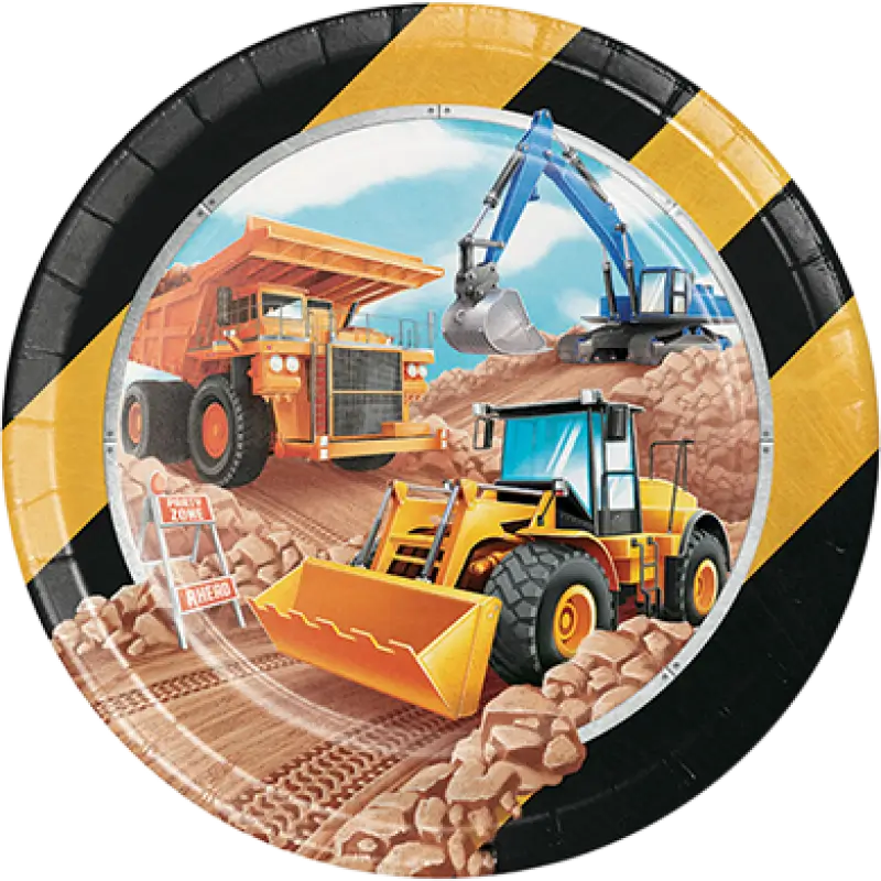 Big Dig Construction Dinner Plates 22cm 8pk