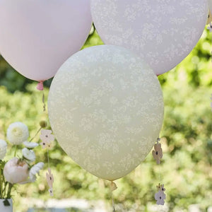 birthday bloom Pastel Flower Balloon Bundle with Floral Balloon Tails 5pk