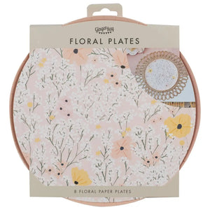 Birthday Bloom Pink Floral Paper Plates 8pk