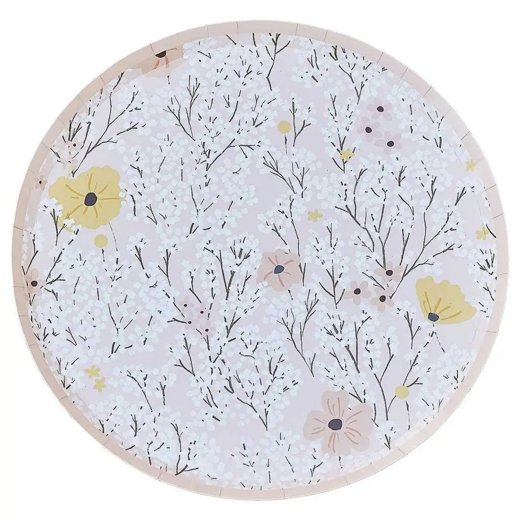 Floral paper plates best sale