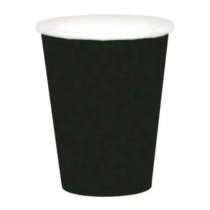 Black Paper Cups 266ml 8pk