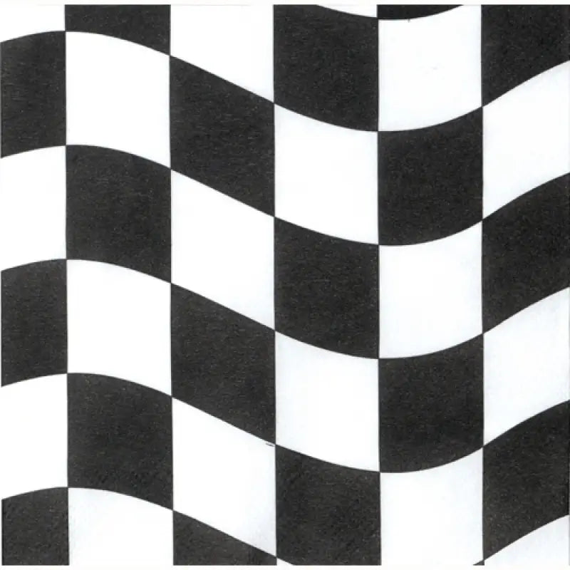 Black & White Check Beverage Napkins 18pk