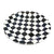 Black & White Check Round Paper Plates 18cm 10pk