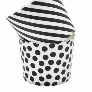 Black & White Dot & Stripe Muffin Cups 24pk