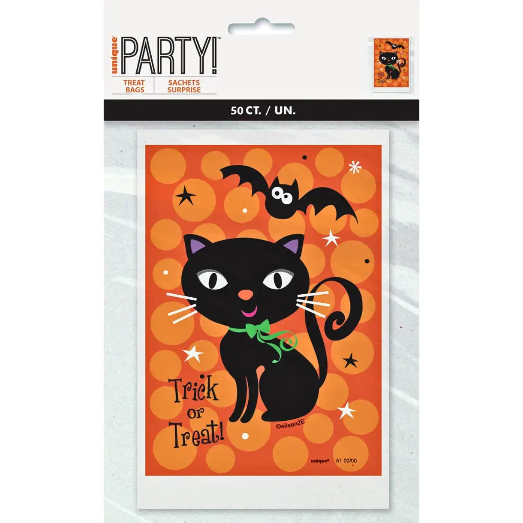 Spooky Boots paper bags with a colourful Trick or Treat message