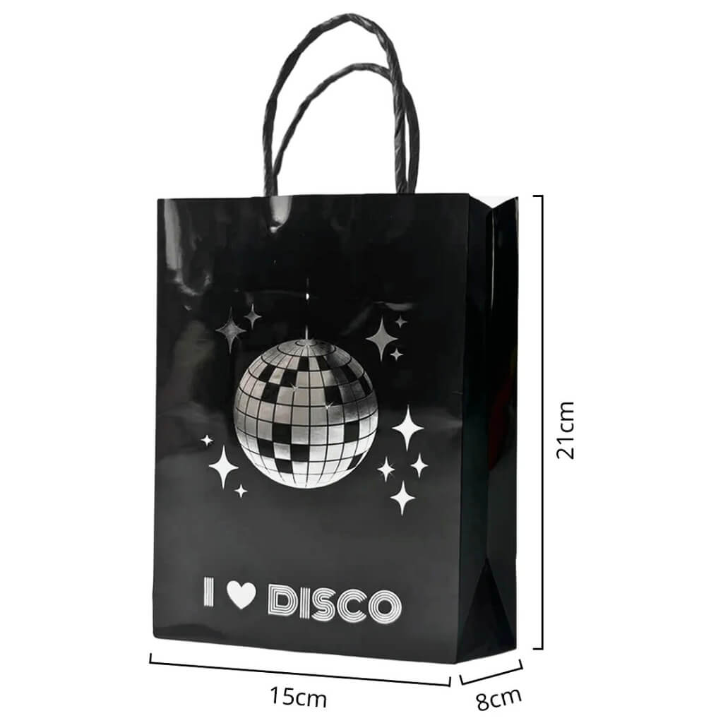 Black and silver disco party treat bags