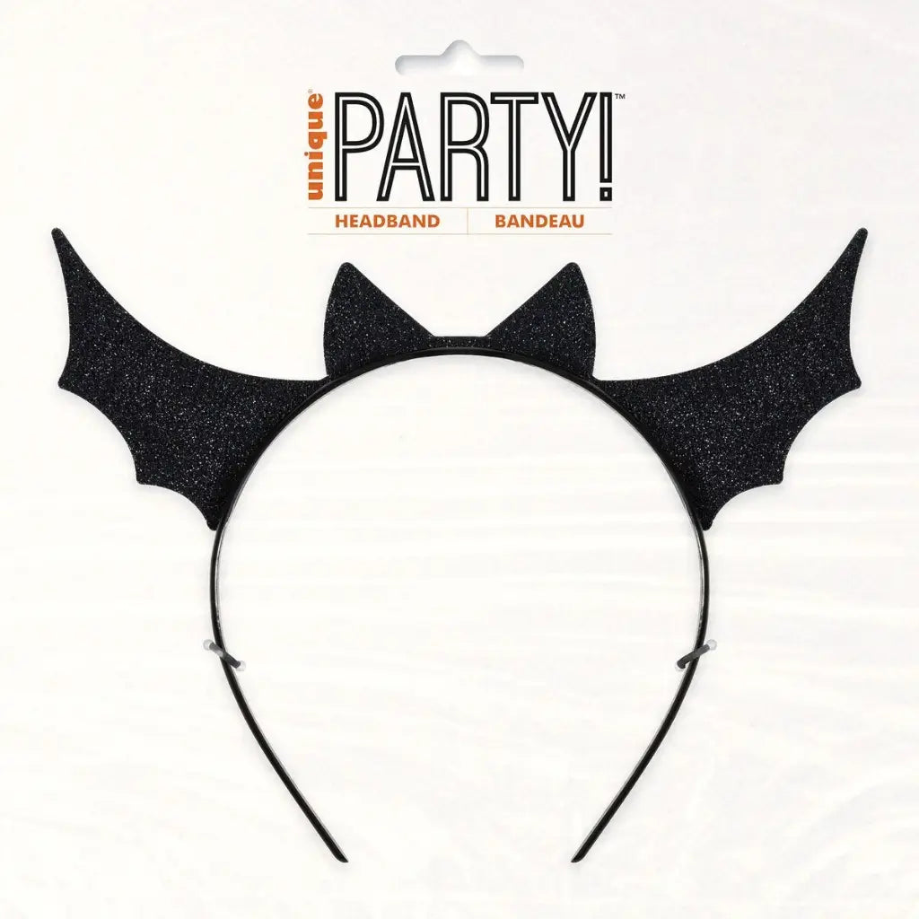 Black bat wing headband for Halloween costumes and parties