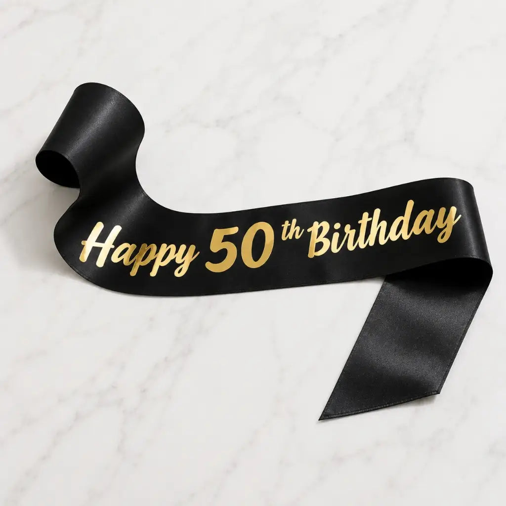 Black 'Happy 50th Birthday' Sash