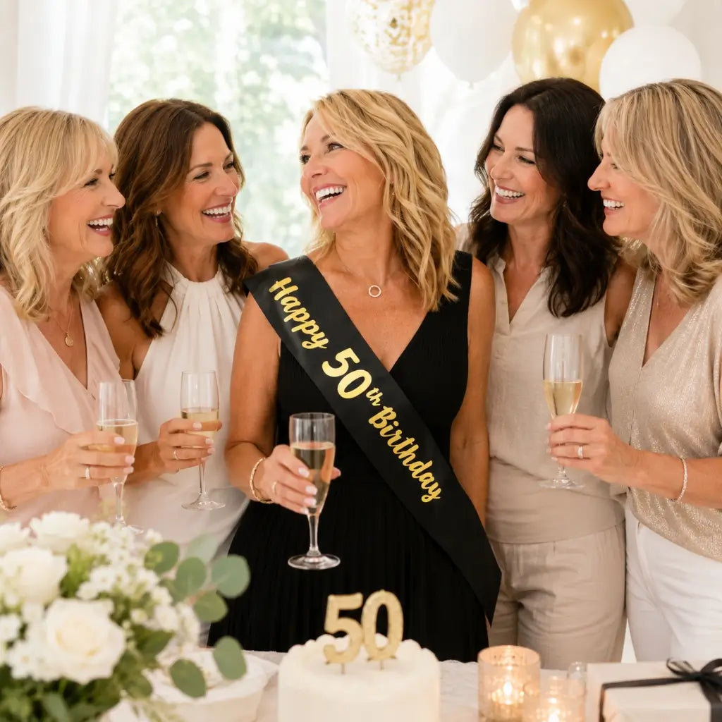 Black 'Happy 50th Birthday' Sash