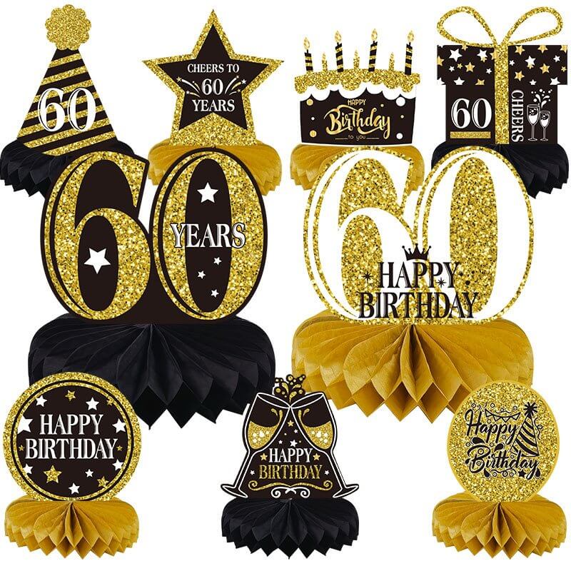 Gold Glitter 60th Birthday Honeycomb