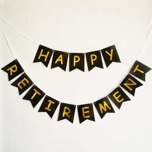 Black HAPPY RETIREMENT Paper Bunting