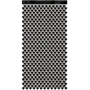 Metallic Heart Tinsel Foil Fringe Curtain - Black