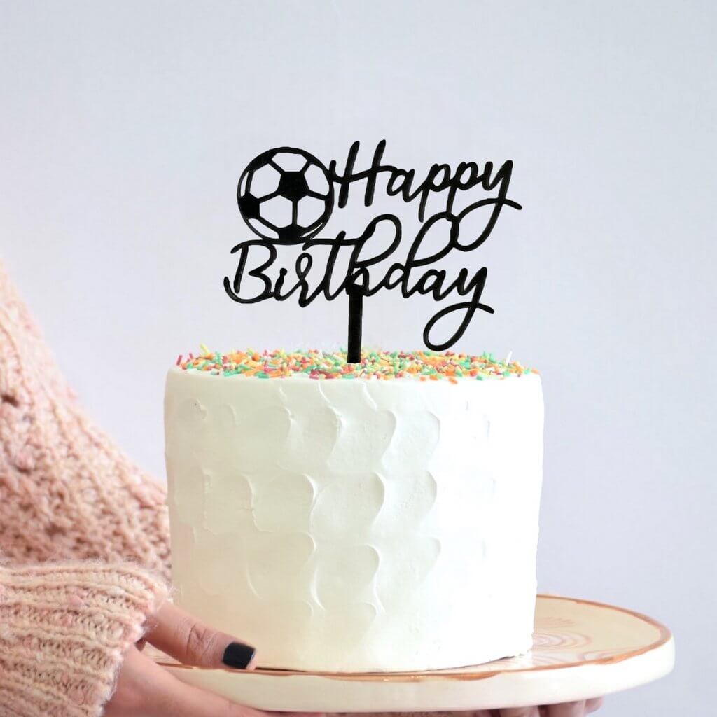 Acrylic Football Birthday Cake Topper – Love Lumi Ltd