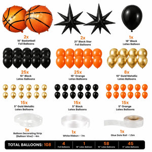 Basketball Party Balloon Garland Kit 111pk
