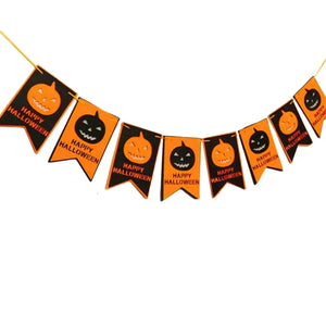 Felt Black & Orange Happy Halloween Pumpkin Banner