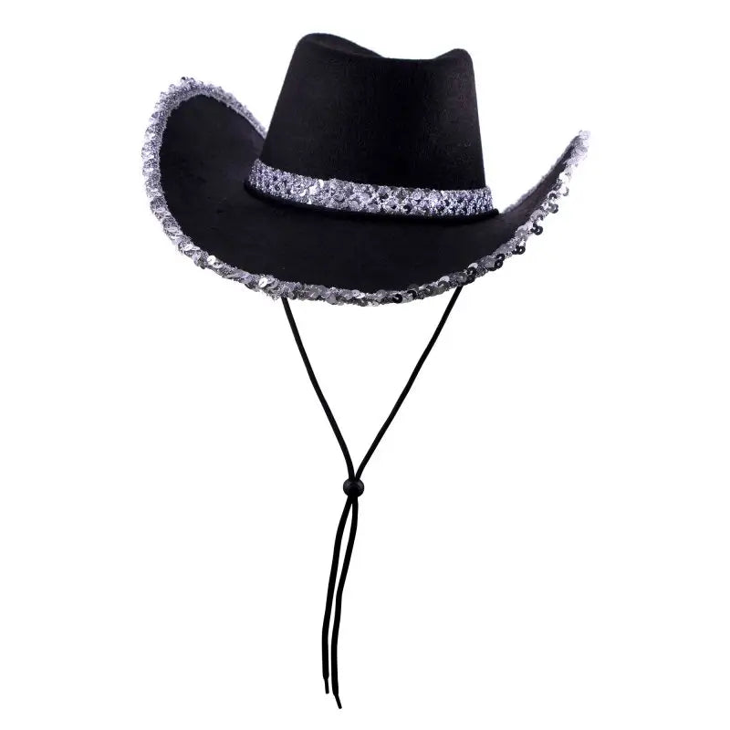 Black Sequins Cowboy Hat