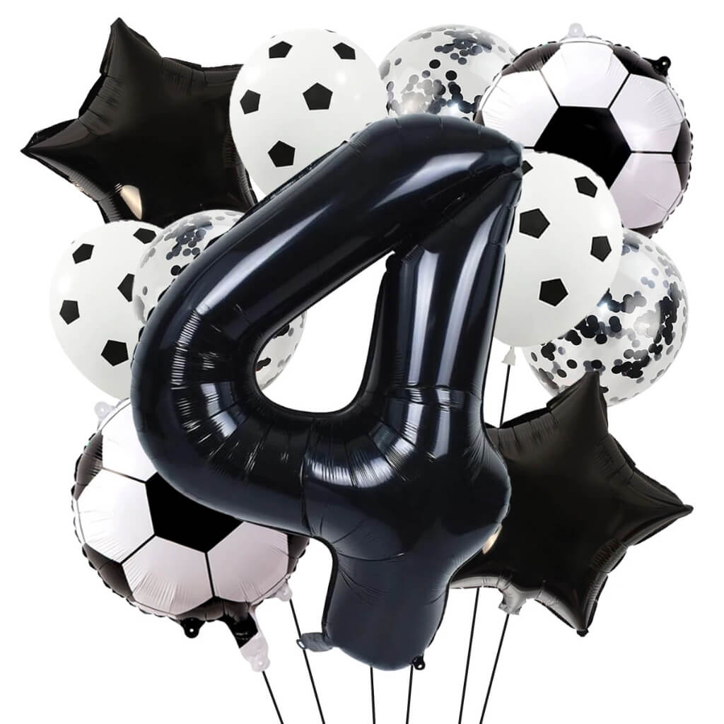 World Cup soccer balloon decorations with foil and latex mix age 4