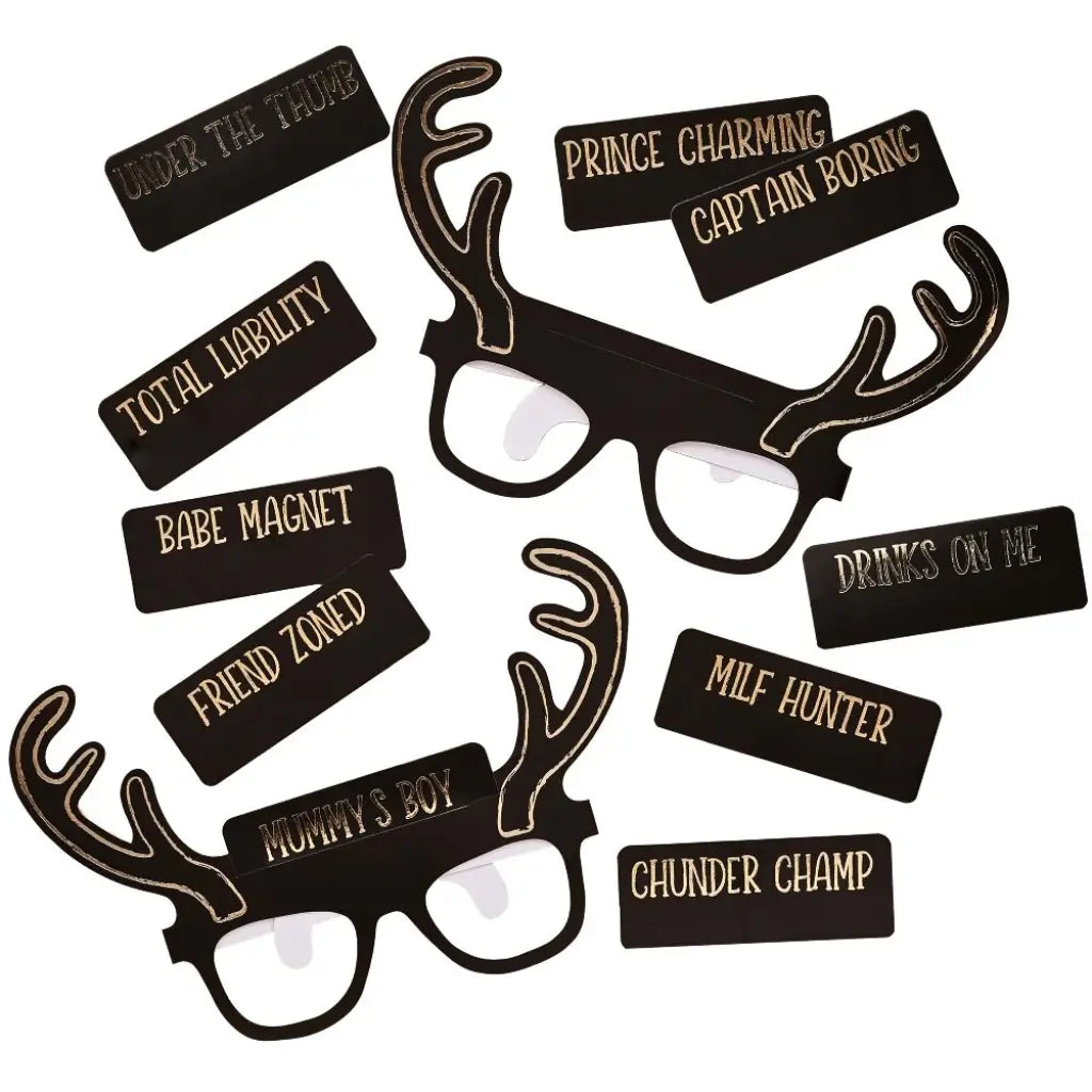 Black Stag Squad Party Glasses 10pk