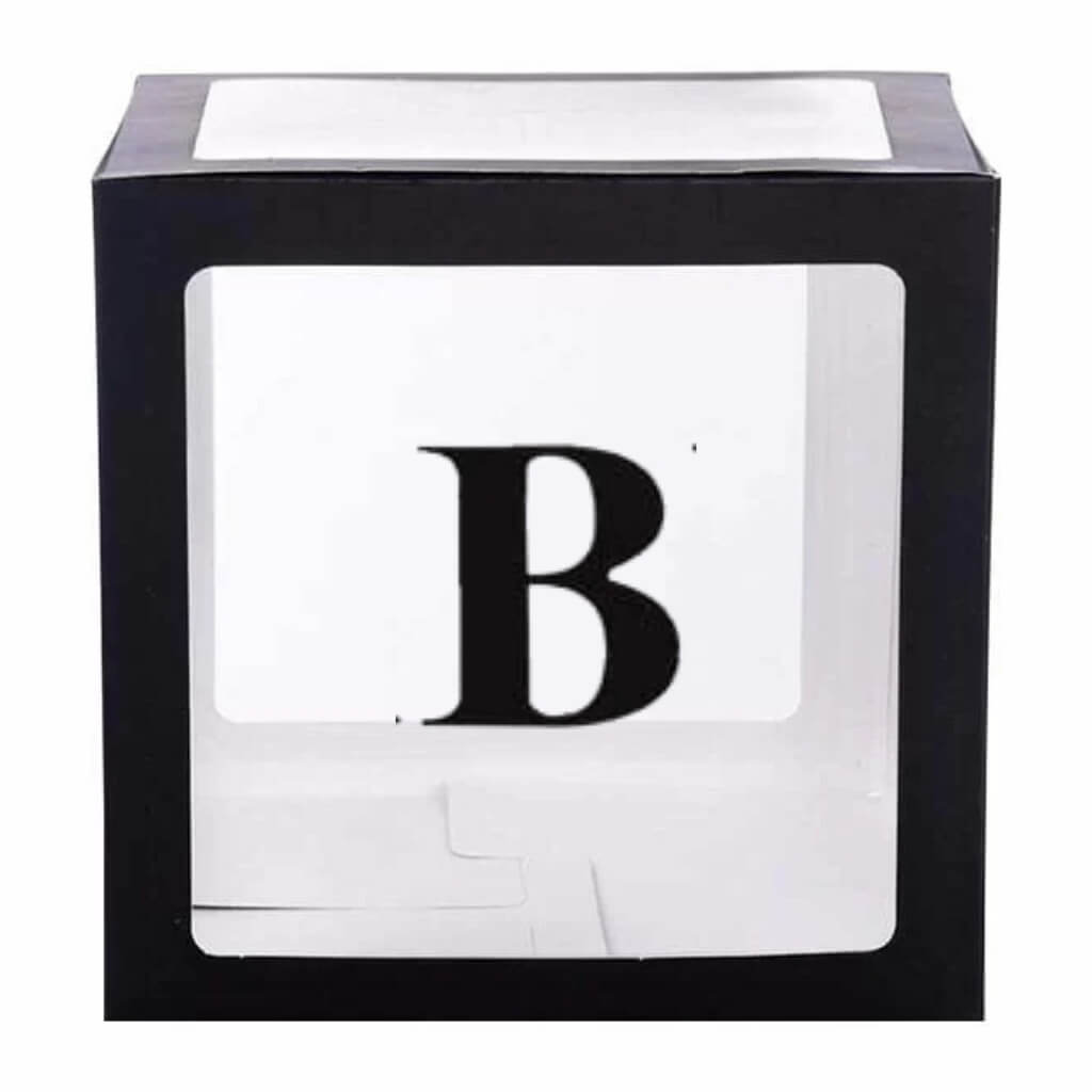 Black Balloon Cube Box with Letter b