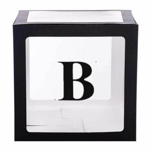 Black Balloon Cube Box with Letter b