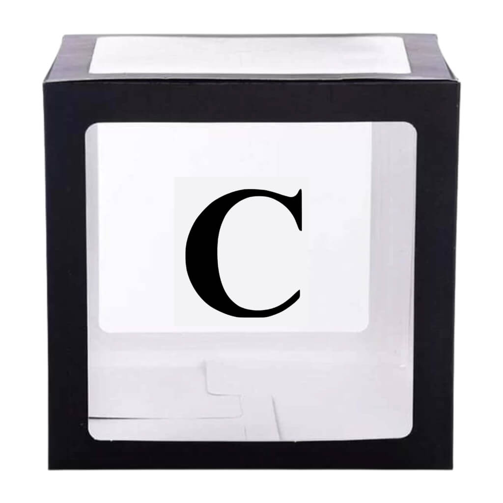 Black Balloon Cube Box with Letter C
