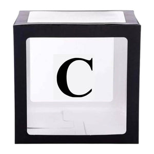 Black Balloon Cube Box with Letter C