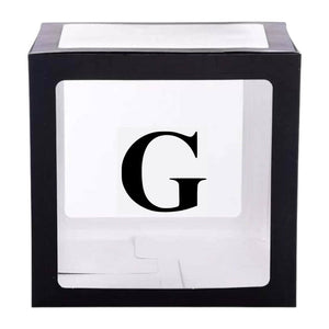 Black Balloon Cube Box with Letter G