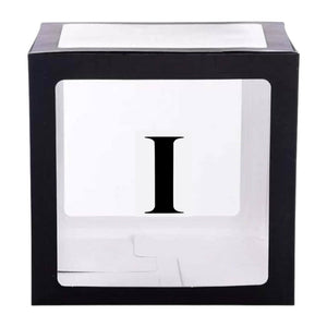 Black Balloon Cube Box with Letter I