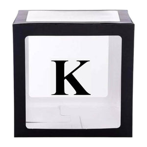 Black Balloon Cube Box with Letter K