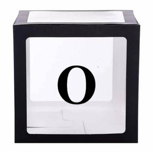 Black Balloon Cube Box with Letter O