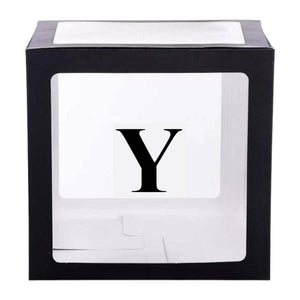 Black Balloon Cube Box with Letter Y