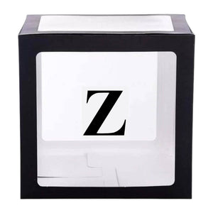 Black Balloon Cube Box with Letter Z