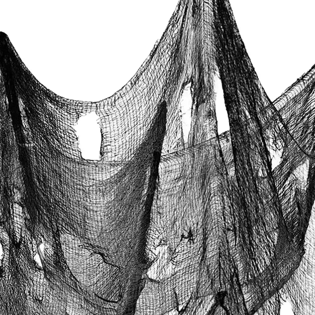 Black Creepy Cobweb drape netting Cloth