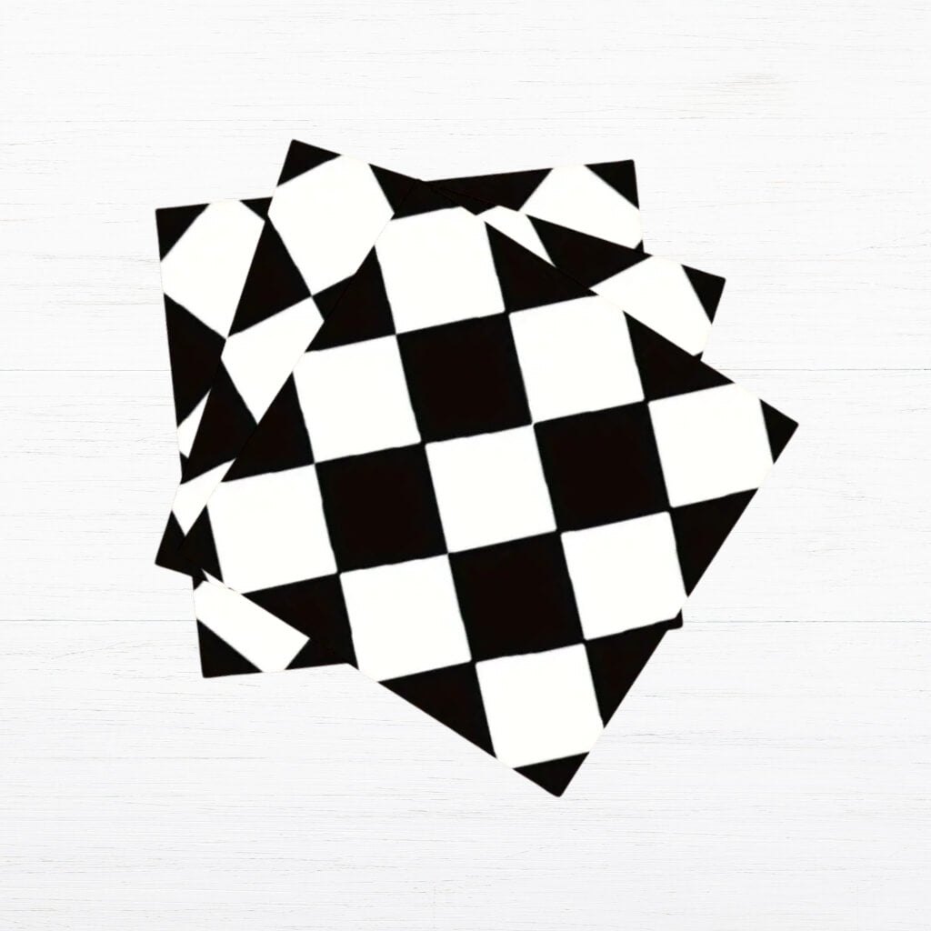 Black & White Chequered Paper Party Luncheon Napkins 20pk